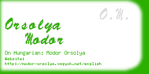 orsolya modor business card